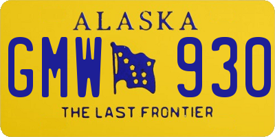 AK license plate GMW930