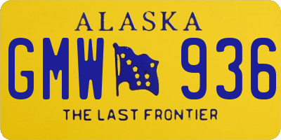 AK license plate GMW936