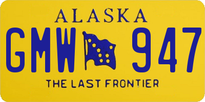 AK license plate GMW947