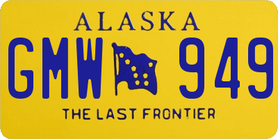 AK license plate GMW949