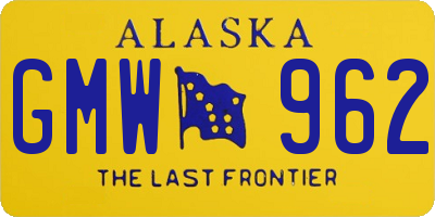 AK license plate GMW962