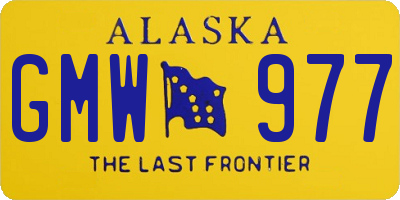 AK license plate GMW977