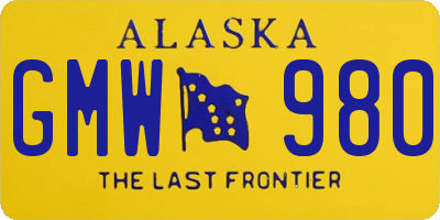 AK license plate GMW980