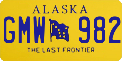 AK license plate GMW982