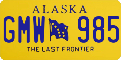 AK license plate GMW985