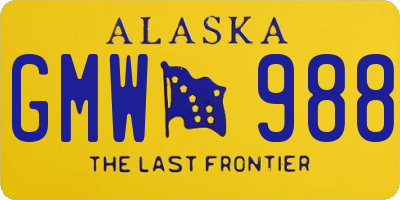 AK license plate GMW988