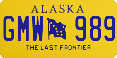 AK license plate GMW989
