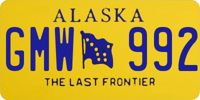AK license plate GMW992