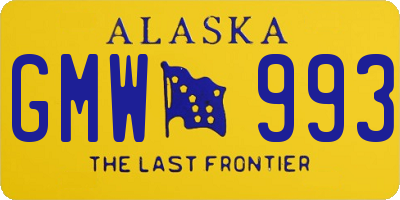 AK license plate GMW993