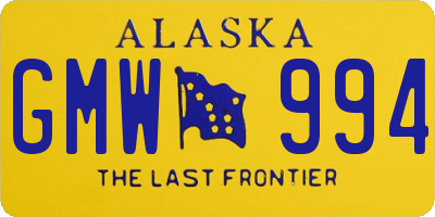 AK license plate GMW994