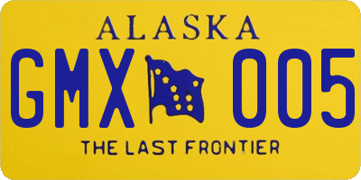 AK license plate GMX005