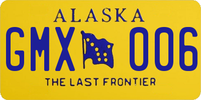 AK license plate GMX006