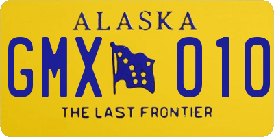 AK license plate GMX010
