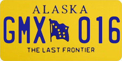 AK license plate GMX016