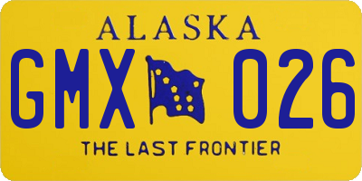 AK license plate GMX026