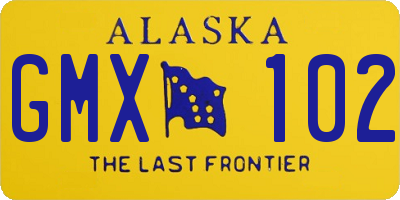 AK license plate GMX102