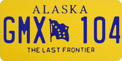 AK license plate GMX104