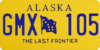 AK license plate GMX105