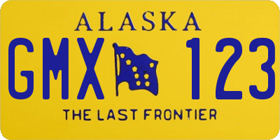 AK license plate GMX123