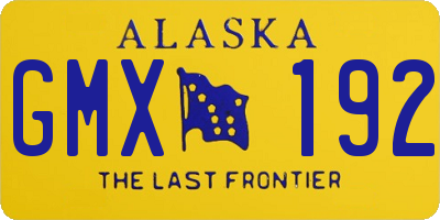 AK license plate GMX192