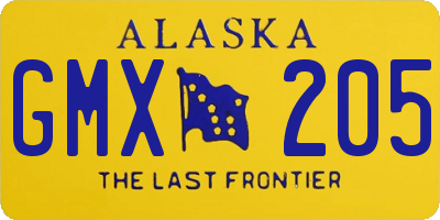AK license plate GMX205