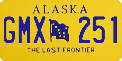 AK license plate GMX251