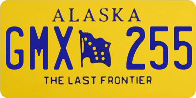 AK license plate GMX255