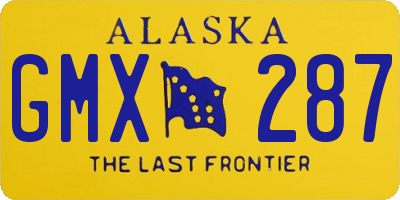 AK license plate GMX287