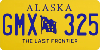 AK license plate GMX325