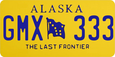 AK license plate GMX333