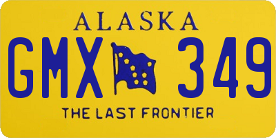 AK license plate GMX349