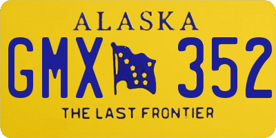 AK license plate GMX352
