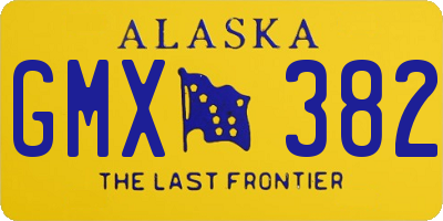 AK license plate GMX382