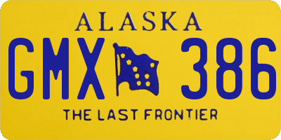 AK license plate GMX386