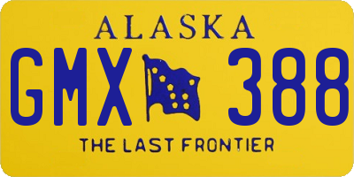 AK license plate GMX388