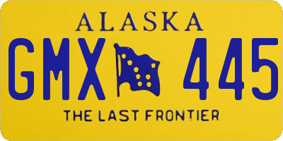 AK license plate GMX445