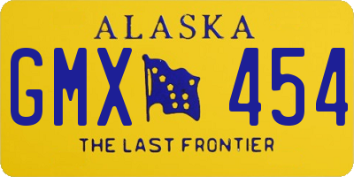 AK license plate GMX454