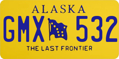 AK license plate GMX532