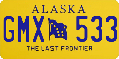 AK license plate GMX533