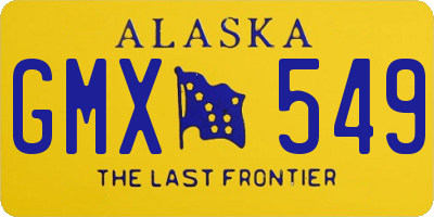 AK license plate GMX549