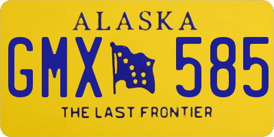 AK license plate GMX585