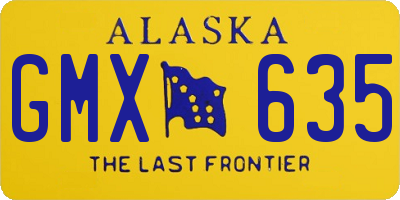 AK license plate GMX635