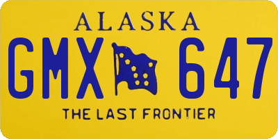 AK license plate GMX647