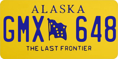 AK license plate GMX648