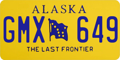 AK license plate GMX649