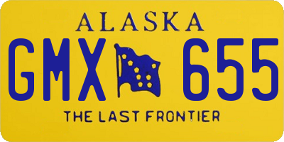 AK license plate GMX655