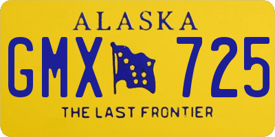 AK license plate GMX725