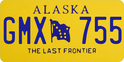 AK license plate GMX755