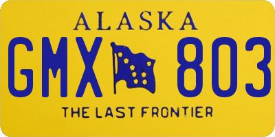 AK license plate GMX803