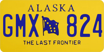 AK license plate GMX824